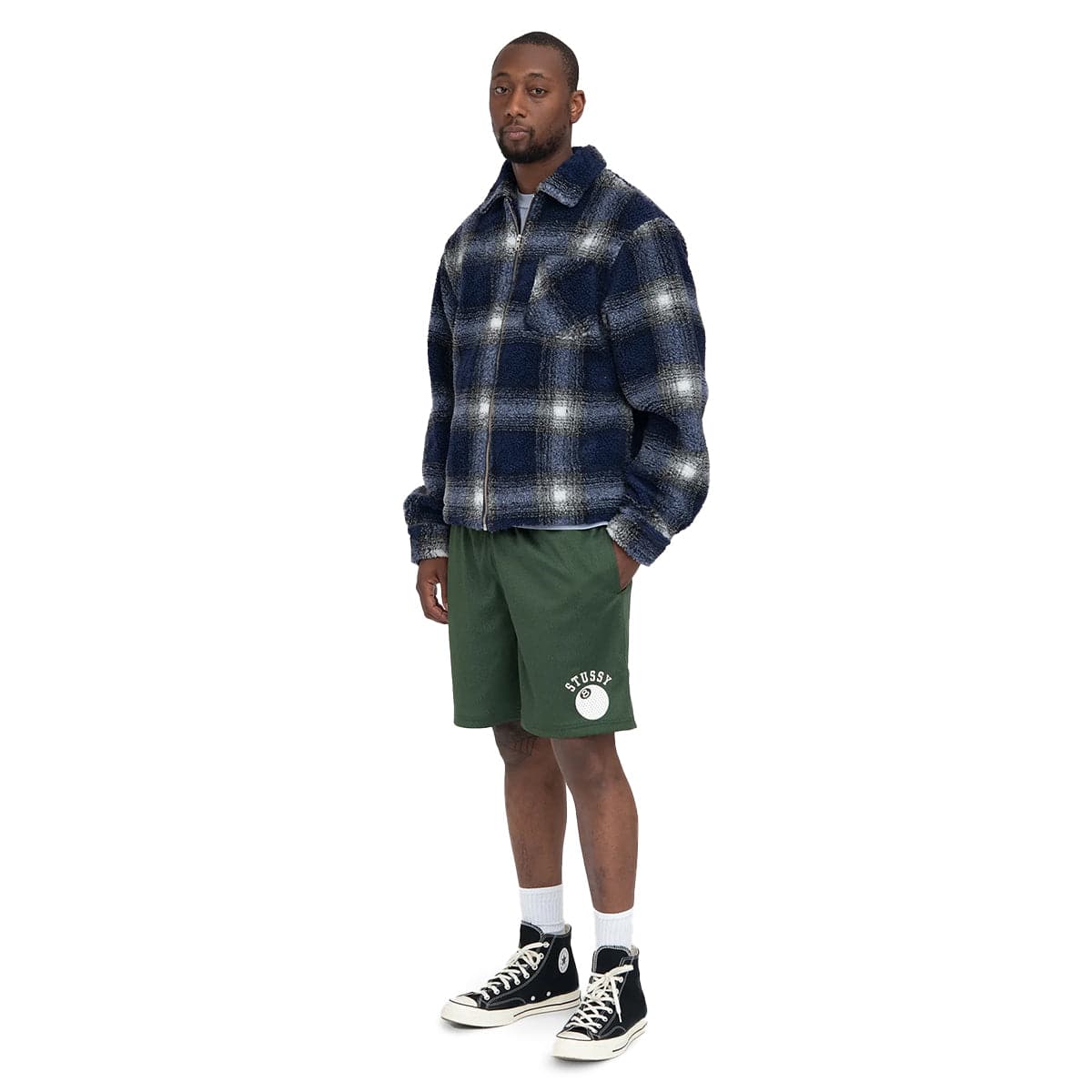 Stüssy Shirts SHADOW PLAID SHEPARD ZIP SHIRT