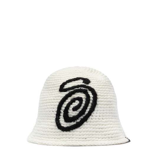 stussy SWIRLY KNIT BUCKET HAT BONE