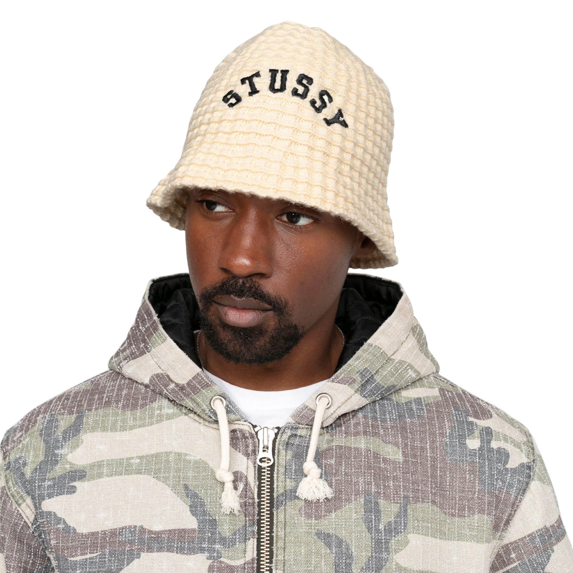 Stussy Headwear BONE / O/S WAFFLE KNIT BUCKET HAT