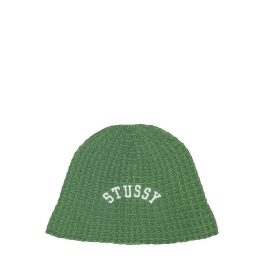Stussy Headwear GREEN / O/S WAFFLE KNIT BUCKET HAT