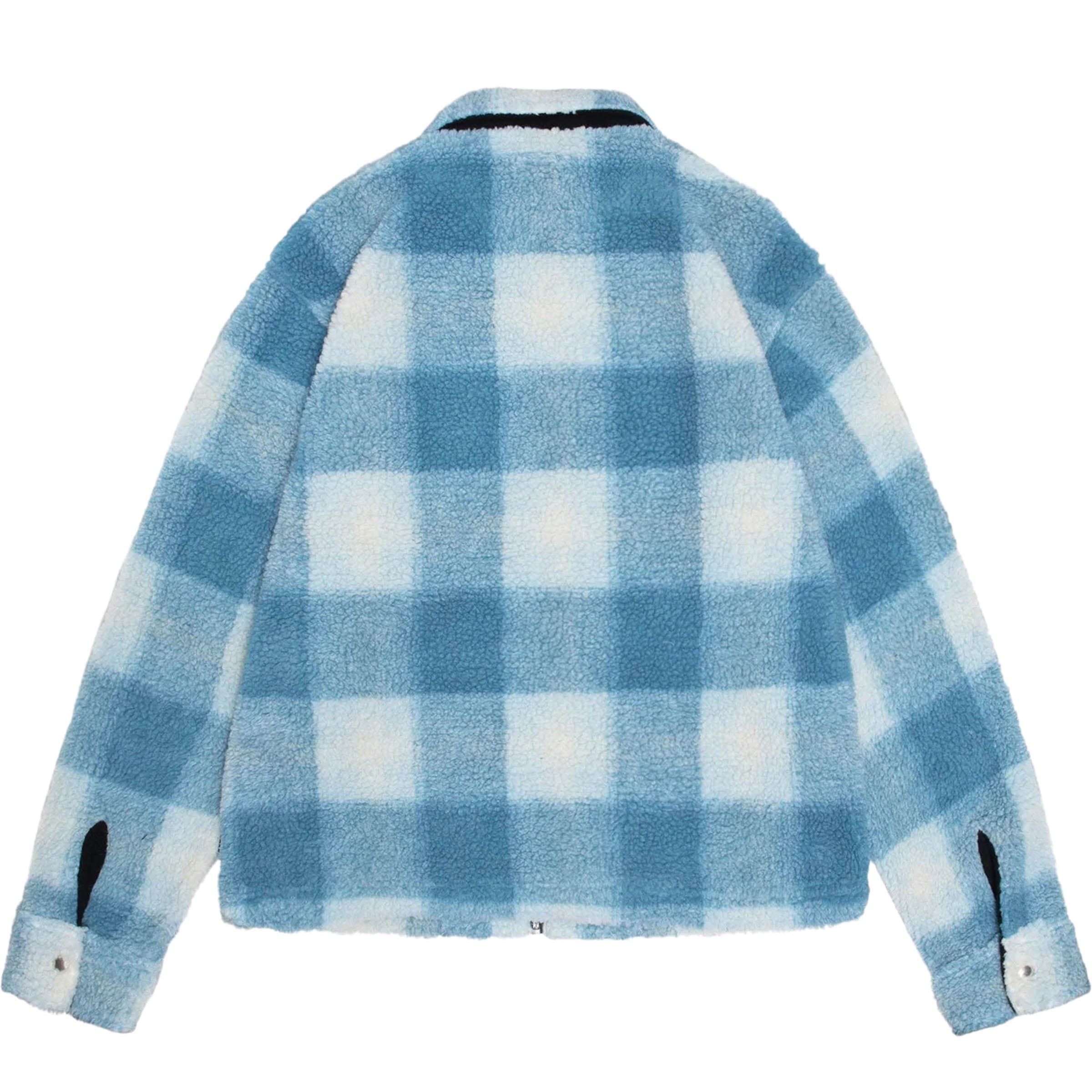 ZIP SHERPA SHADOW PLAID LIGHT BLUE | Bodega