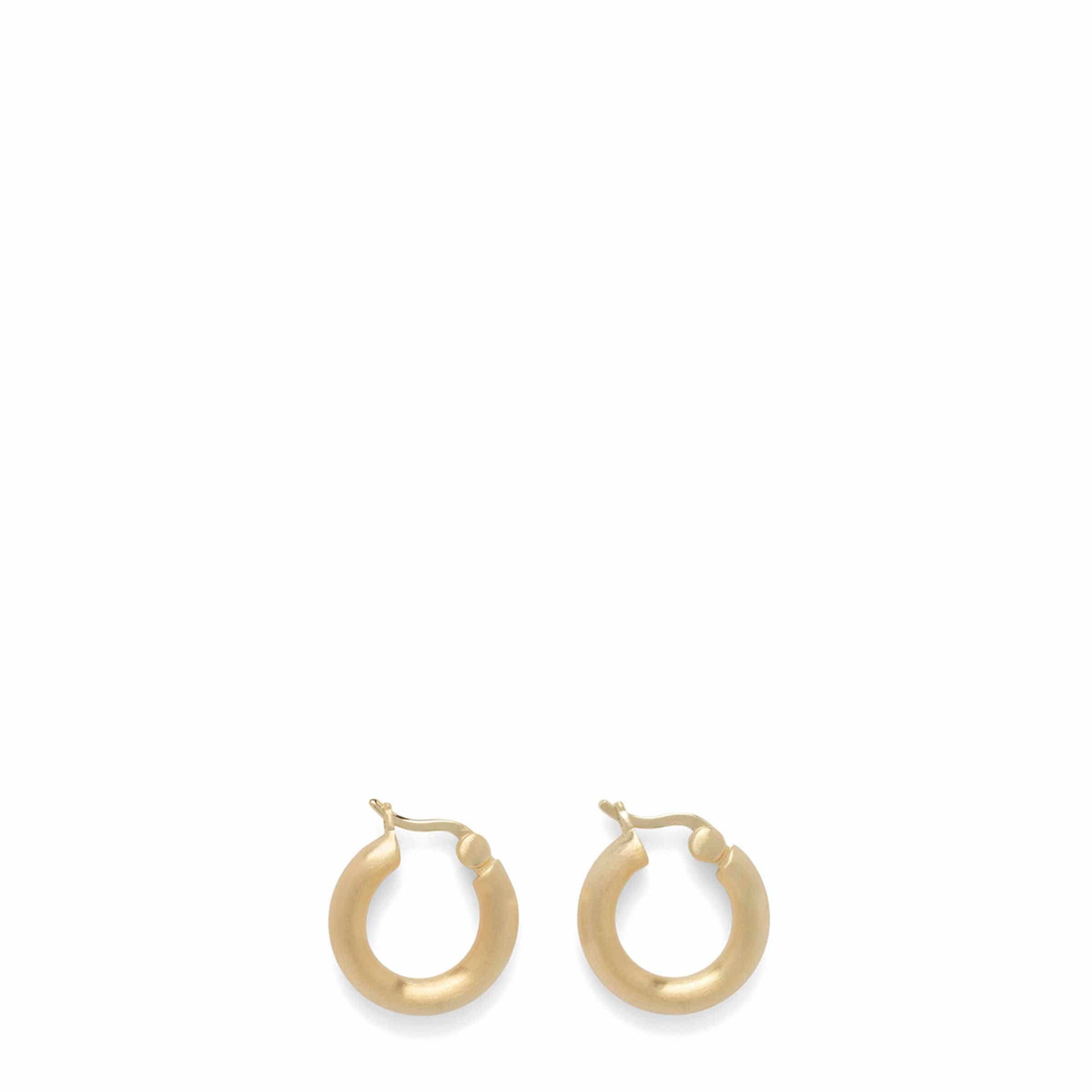 CLASSIC HOOPS THICK SATIN SMALL 925 STERLING SILVER/9K GOLD | Bodega