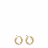 Tom Wood Jewelry 925 STERLING SILVER/9K GOLD / O/S CLASSIC HOOPS THICK SATIN SMALL