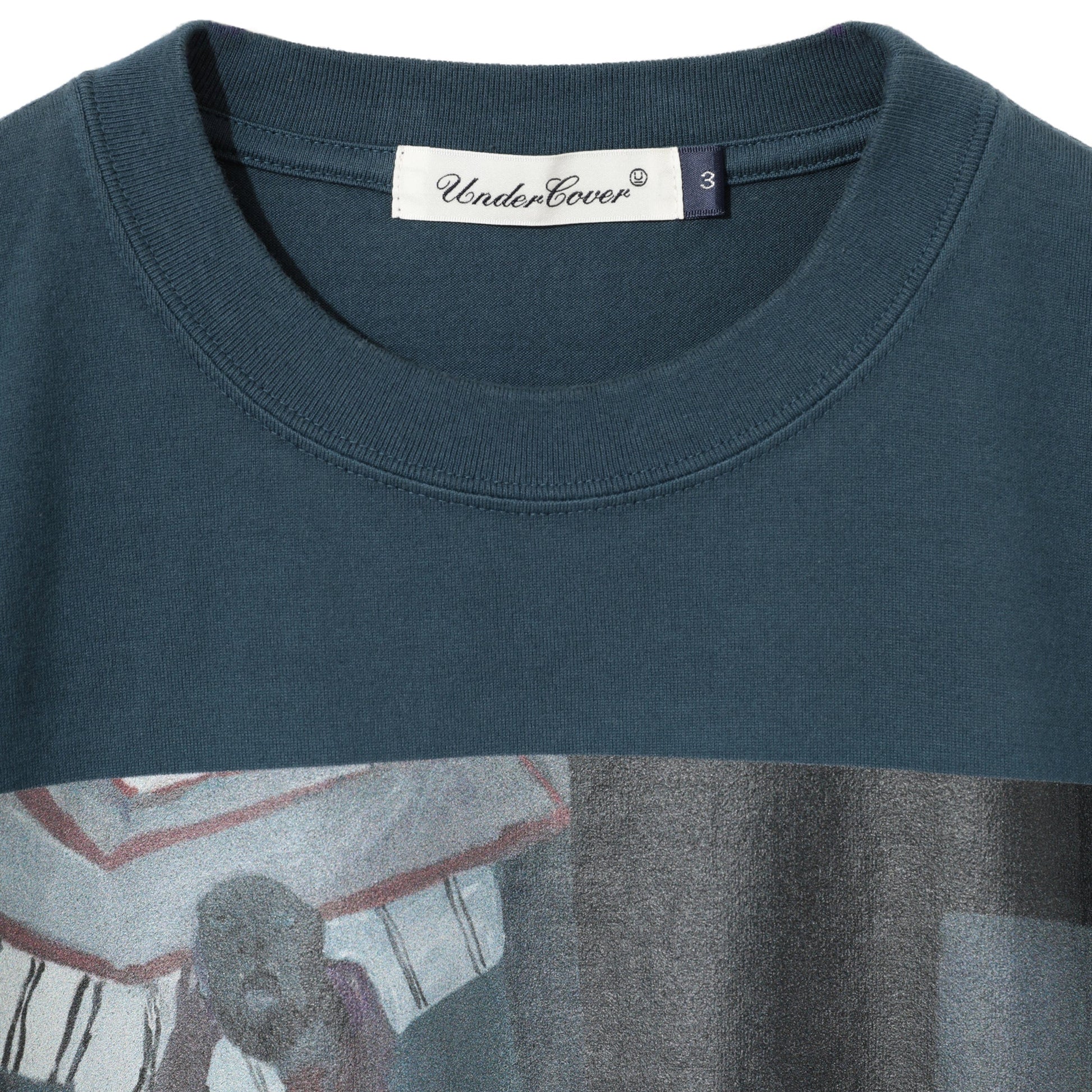 UNDERCOVER UC1D3817 T-SHIRT SCREENPRINT GRAY GREEN