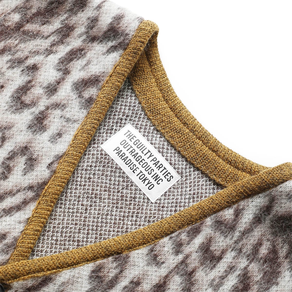 LEOPARD MOHAIR CARDIGAN WHITE | Bodega