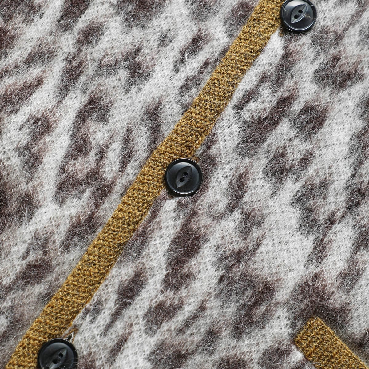 LEOPARD MOHAIR CARDIGAN WHITE | Bodega