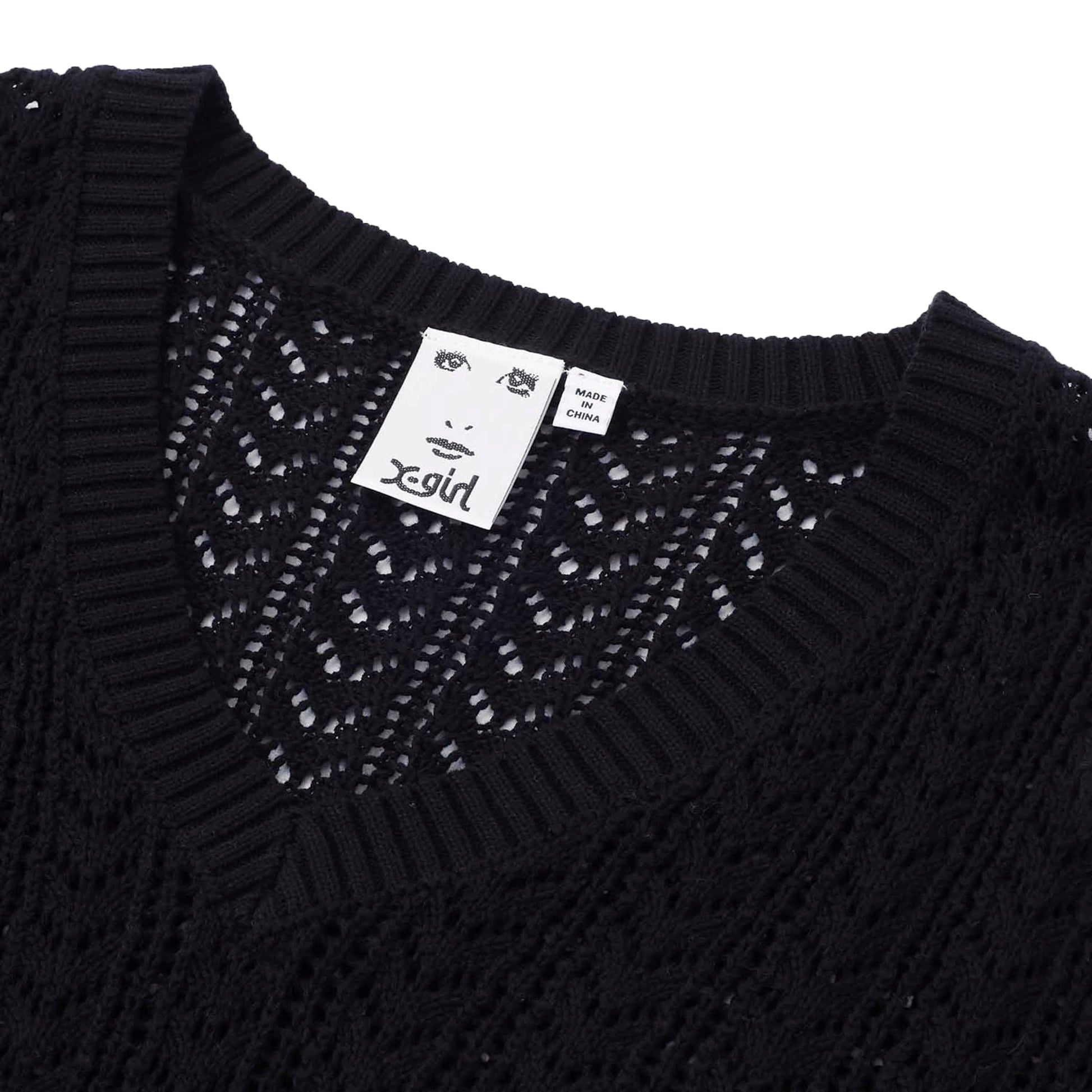 X-Girl Knitwear BLACK / O/S CROCHET VEST