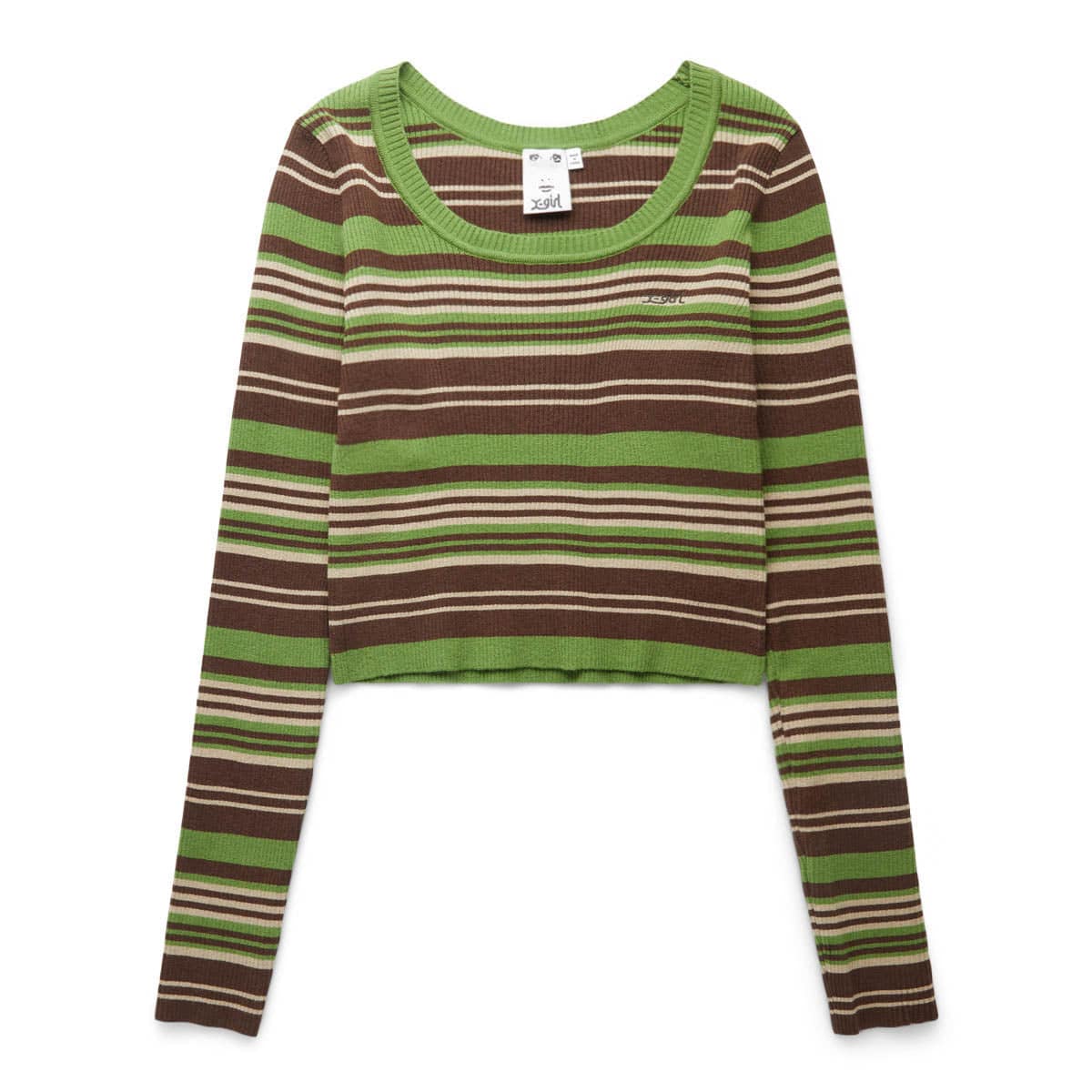 X-Girl Womens GREEN / O/S MULTI STRIPE KNIT TOP