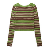 X-Girl Womens GREEN / O/S MULTI STRIPE KNIT TOP