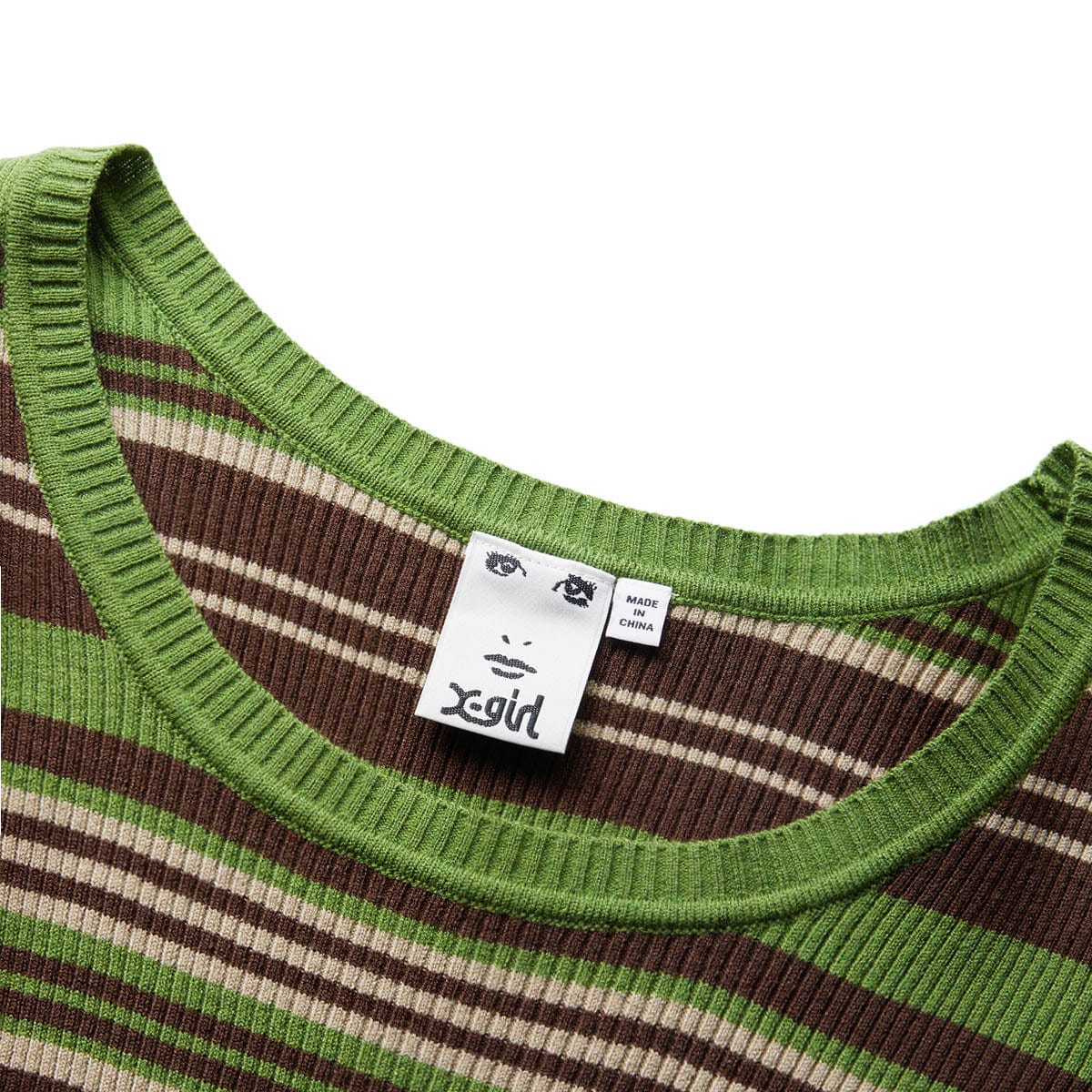 X-Girl Womens GREEN / O/S MULTI STRIPE KNIT TOP