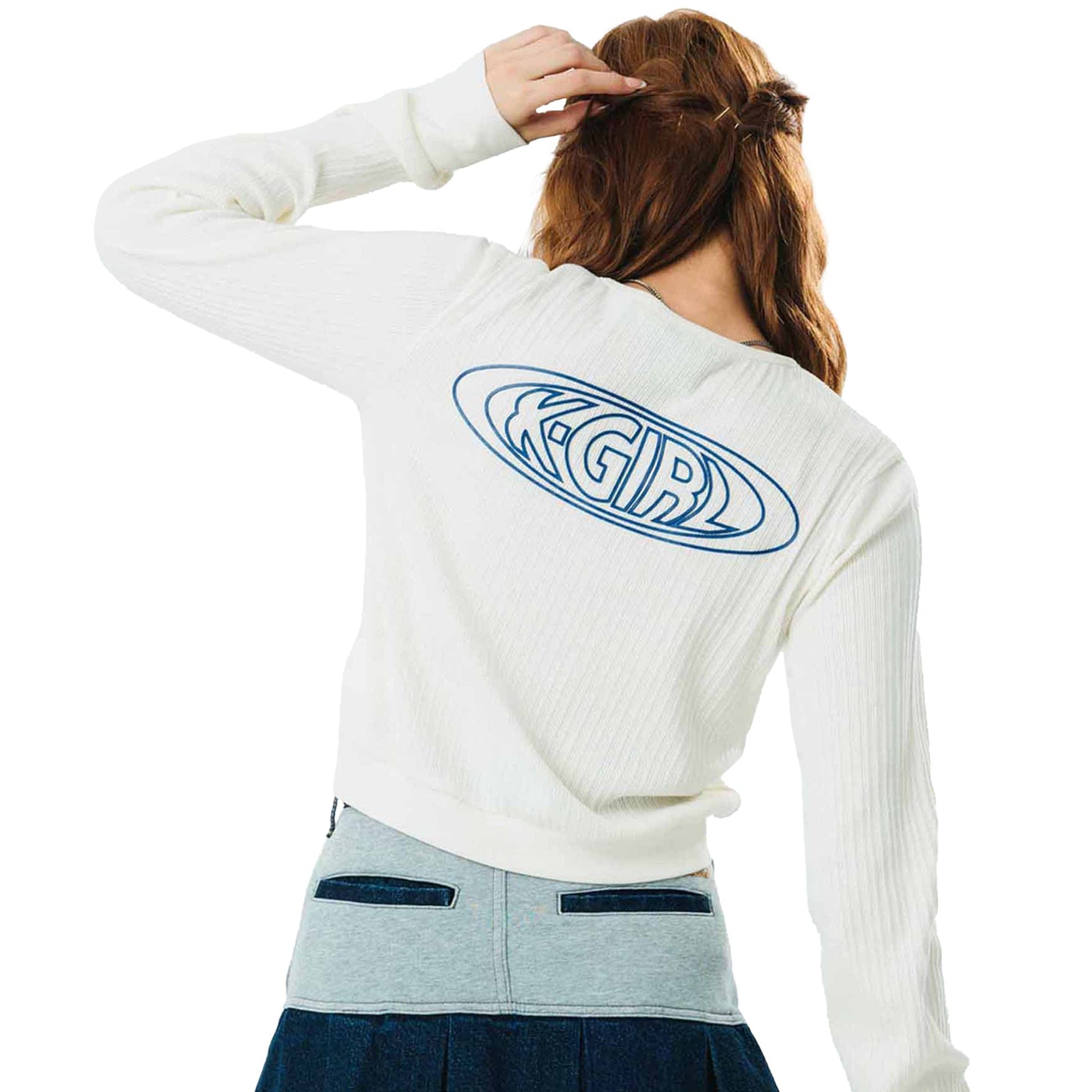 X-Girl Knitwear OVAL LOGO CARDIGAN