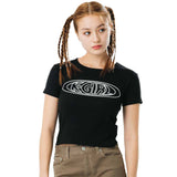 X-Girl T-Shirts WOMEN'S OVAL LOGO BABY TEE