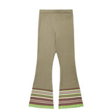 X-Girl Womens GREEN / O/S PARTIAL STRIPE KNIT PANTS