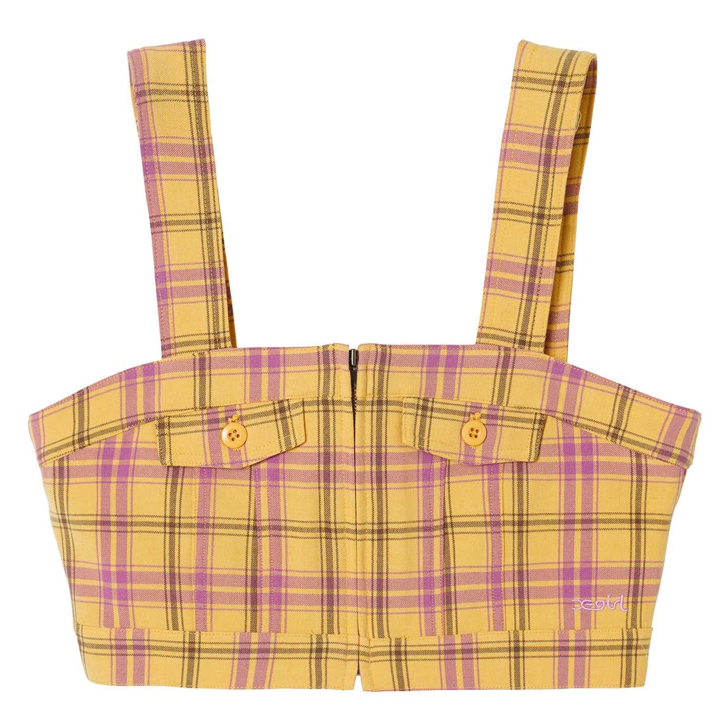 X-Girl Shirts YELLOW / O/S WOMEN'S PLAID BUSTIER TOP