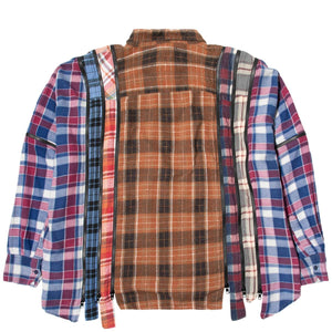 Needles Shirts ASSORTED / O/S 7 CUTS ZIPPED WIDE FLANNEL SHIRT SS21 7