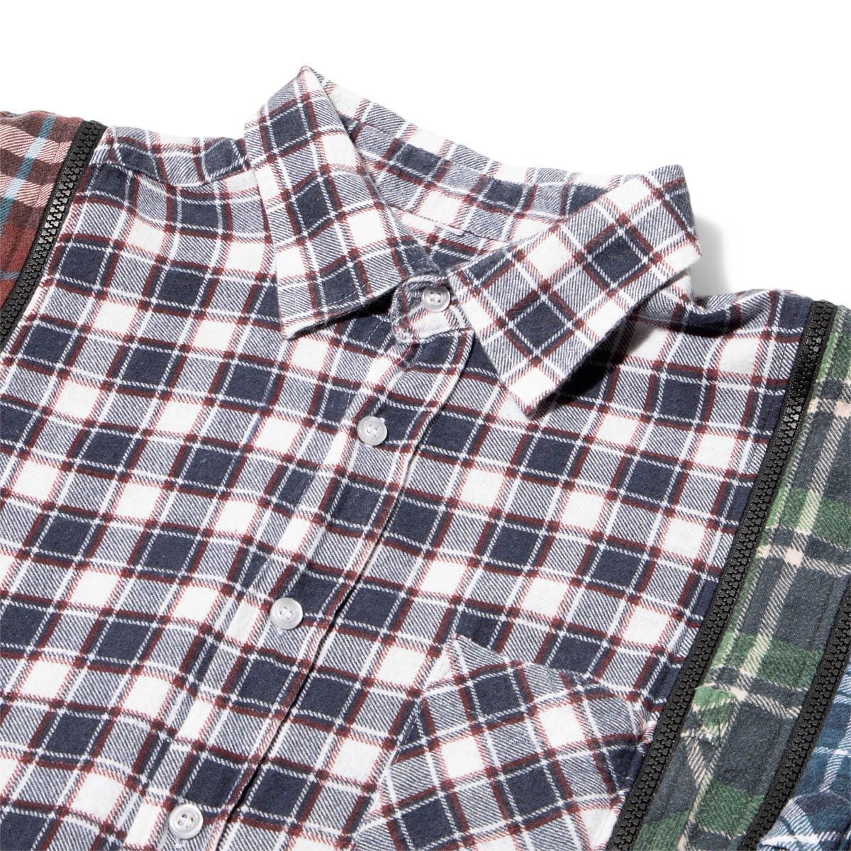 Needles Shirts ASSORTED / O/S 7 CUTS ZIPPED WIDE FLANNEL SHIRT SS21 17