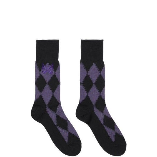 Needles Socks PURPLE / M MERINO ARGYLE JACQUARD SOCKS