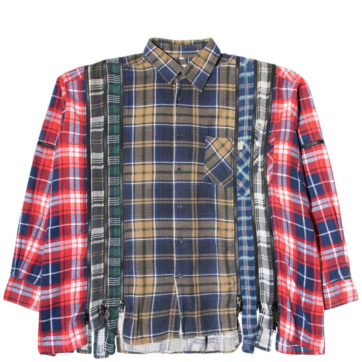 Needles Shirts ASSORTED / O/S 7 CUTS ZIPPED WIDE FLANNEL SHIRT SS21 22