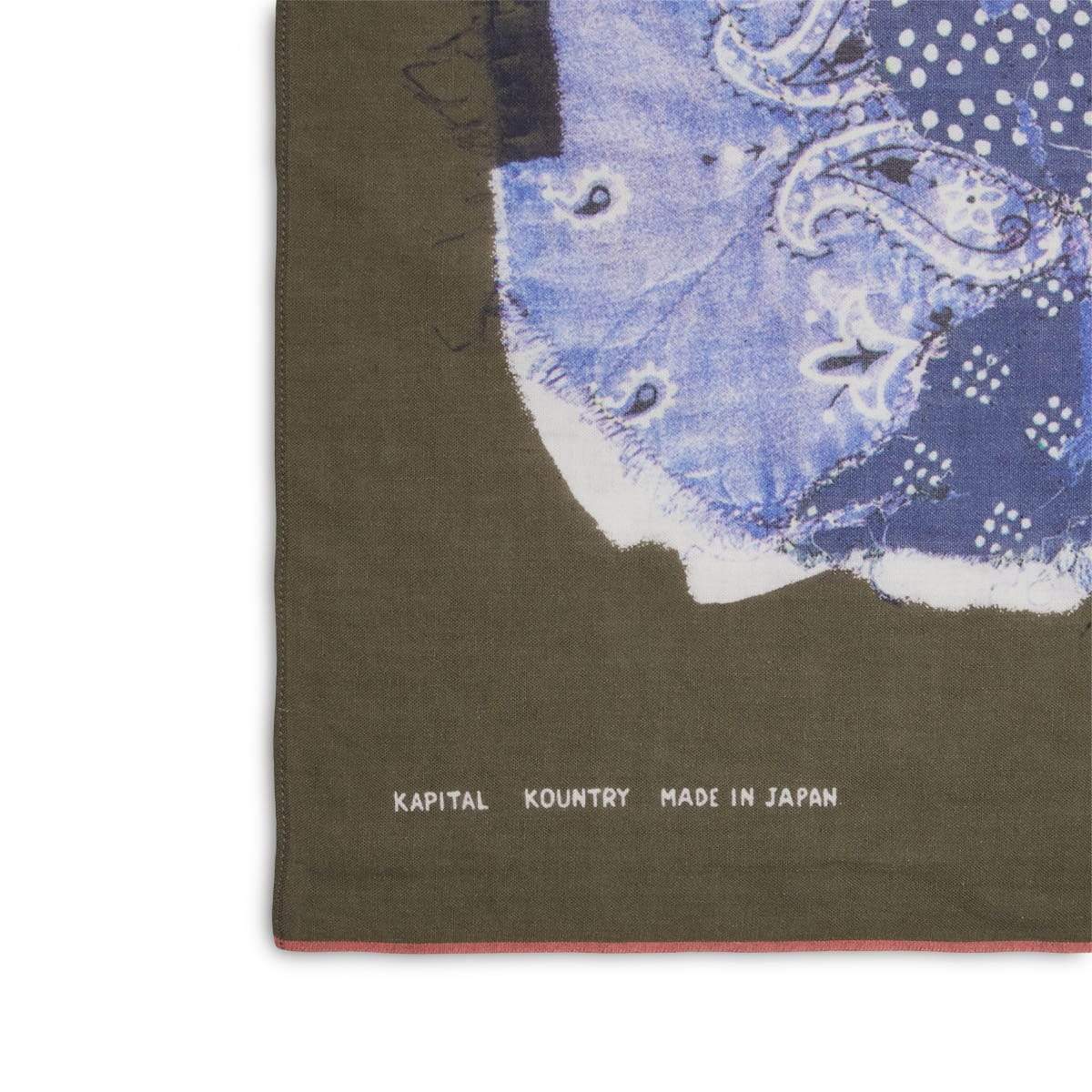 Kapital Scarves & Gloves KHAKI / O/S FASTCOLOR SELVEDGE BANDANA (SMILIE PATCHWORK)