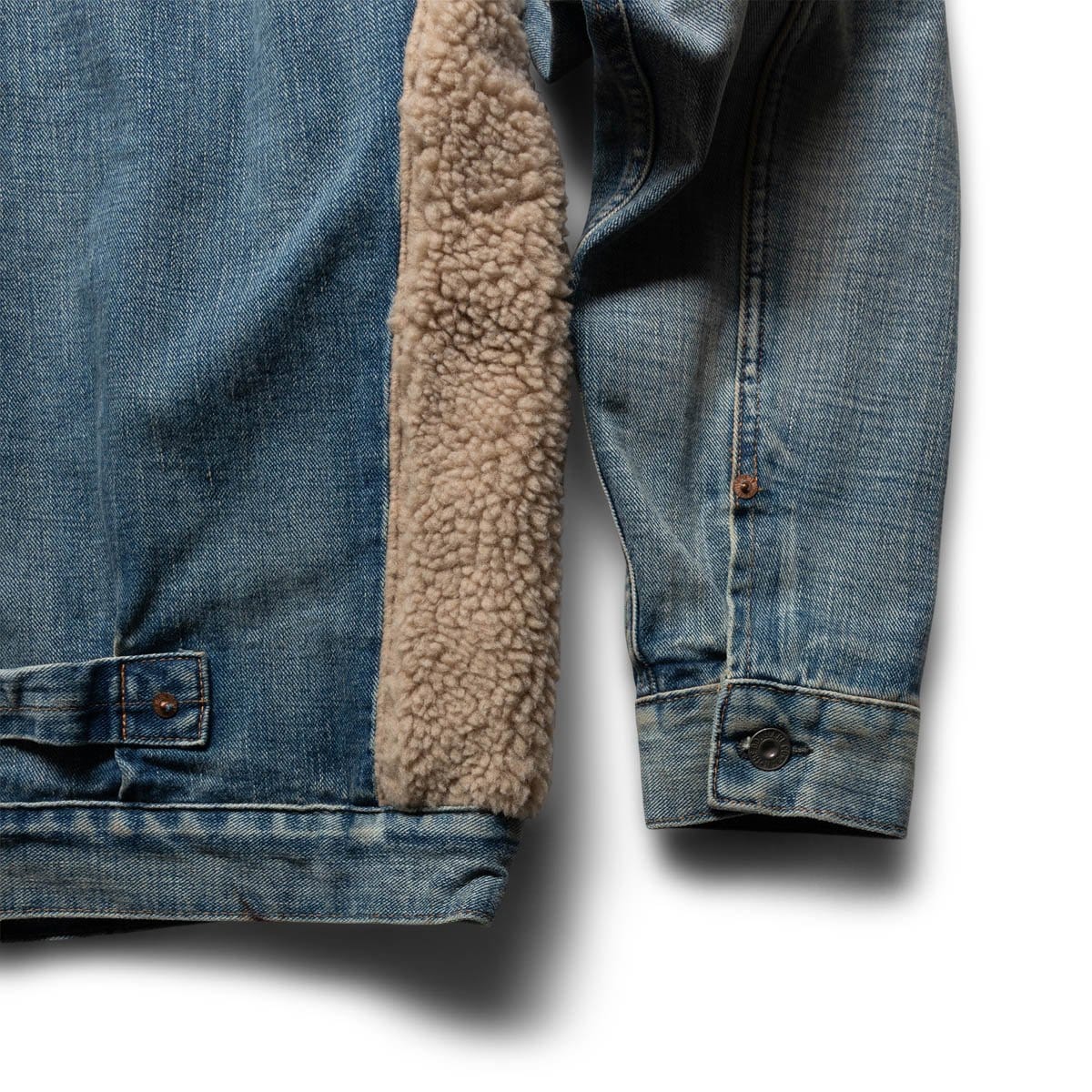 RRL Outerwear FLEECE-PANELED DENIM JACKET