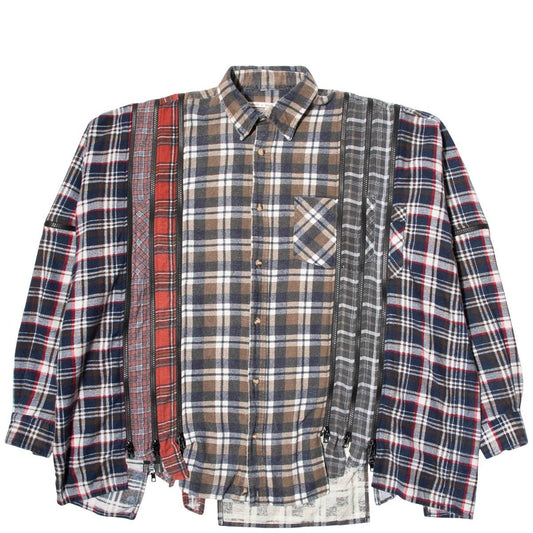 Needles Shirts ASSORTED / O/S 7 CUTS ZIPPED WIDE FLANNEL SHIRT SS21 11