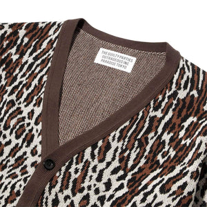 LEOPARD JACQUARD CARDIGAN White – Bodega