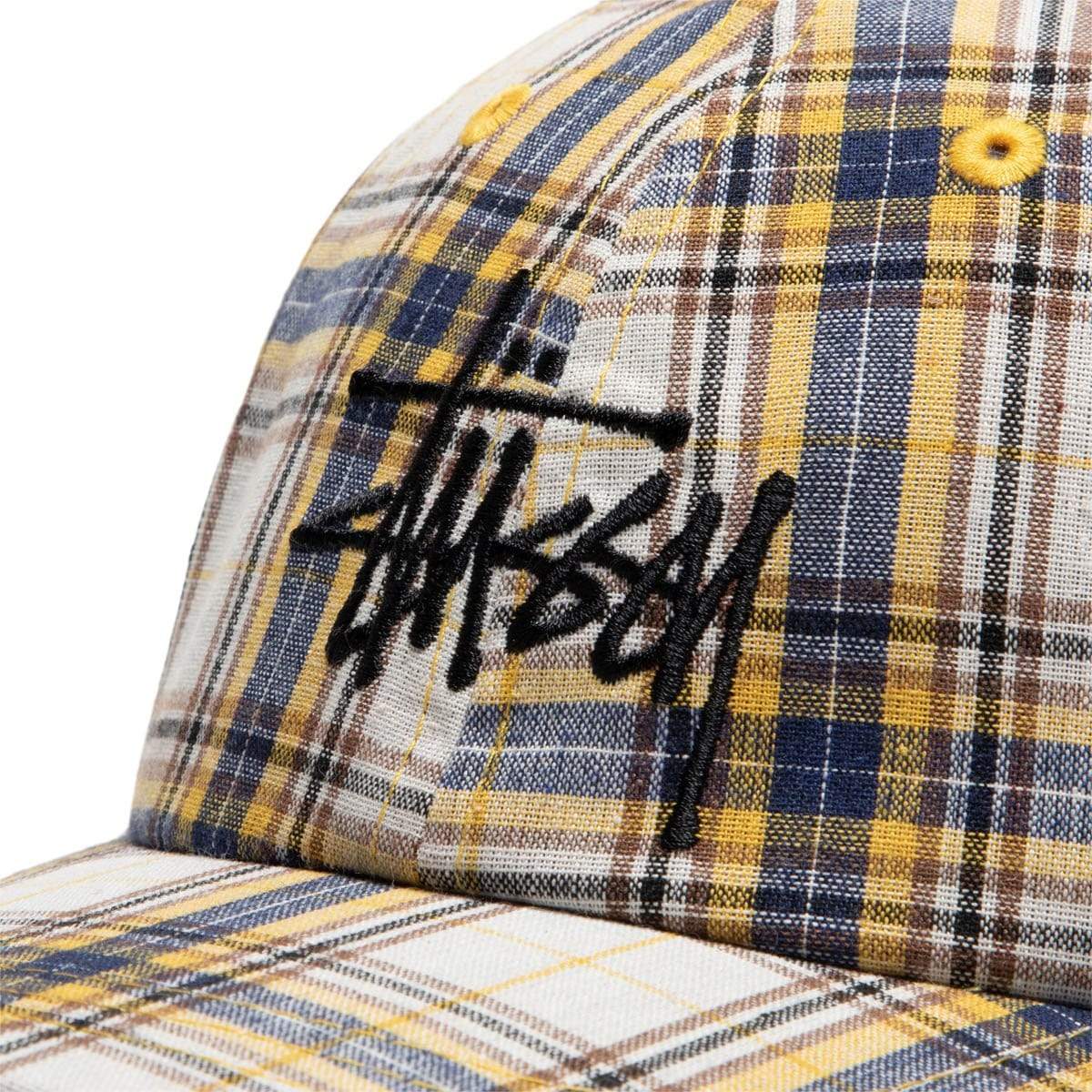 Stüssy Headwear YELLOW / OS MADRAS PLAID BIG LOGO LOW PRO