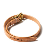 Load image into Gallery viewer, Yuketen Bags &amp; Accessories RUSSET W/ BRASS / O/S DOUBLE WRAP PLAIN BRACELET
