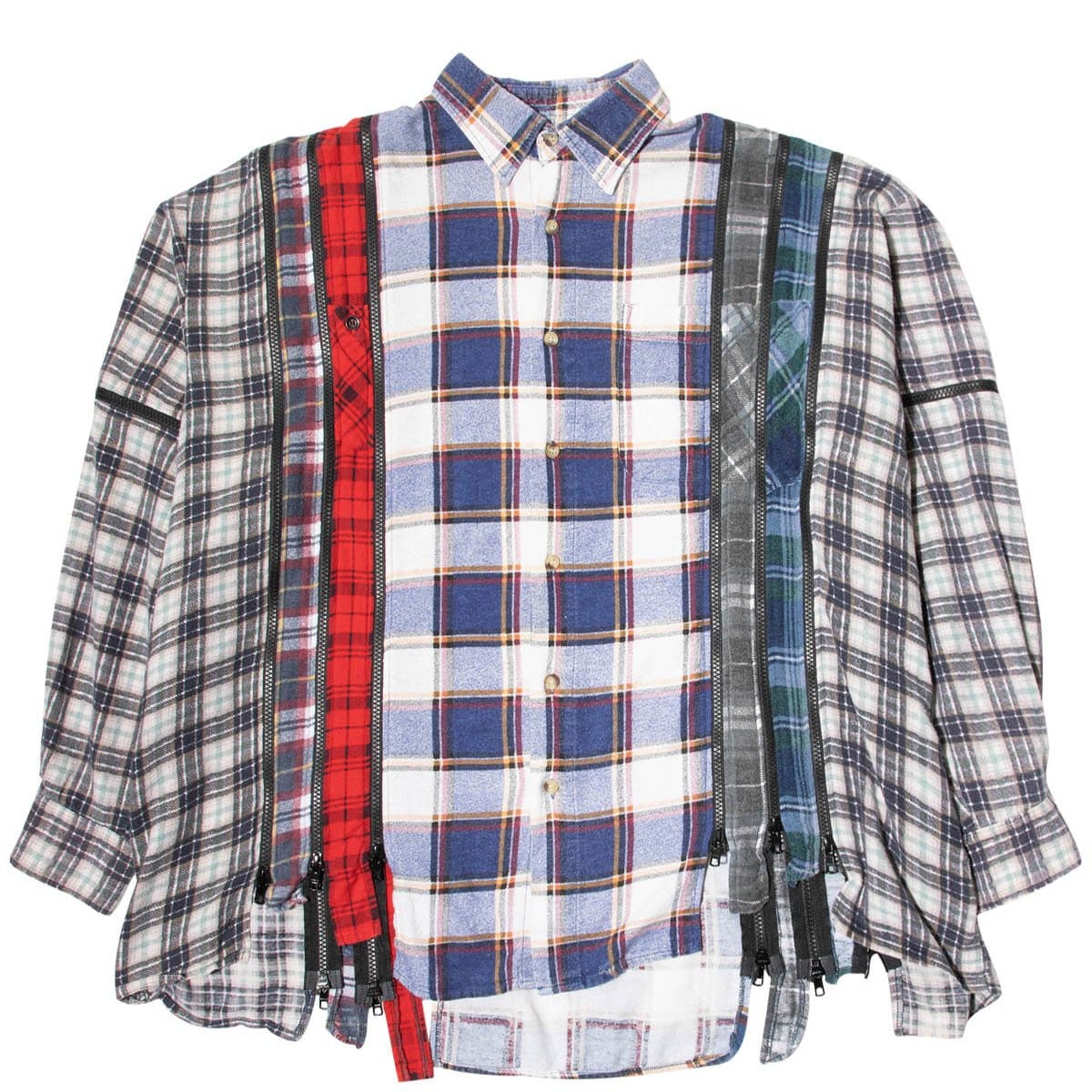 Needles Shirts ASSORTED / O/S 7 CUTS ZIPPED WIDE FLANNEL SHIRT SS21 3