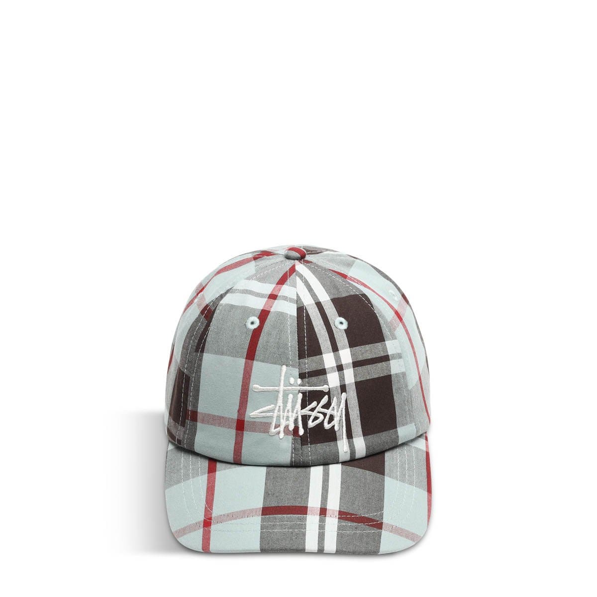 Stüssy Headwear MINT / O/S BIG LOGO MADRAS PLAID LOW PRO