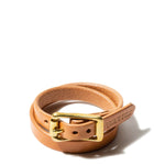 Load image into Gallery viewer, Yuketen Bags &amp; Accessories RUSSET W/ BRASS / O/S DOUBLE WRAP PLAIN BRACELET
