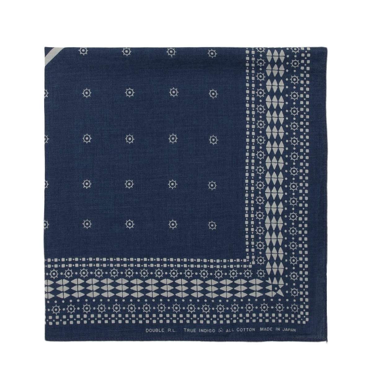 RRL Scarves & Gloves INDIGO/GREIGE / O/S BENSON BANDANA