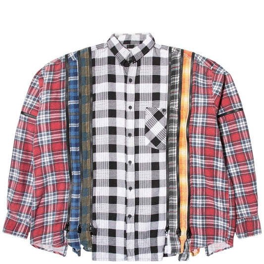 Needles Shirts ASSORTED / O/S 7 CUTS ZIPPED WIDE FLANNEL SHIRT SS21 29