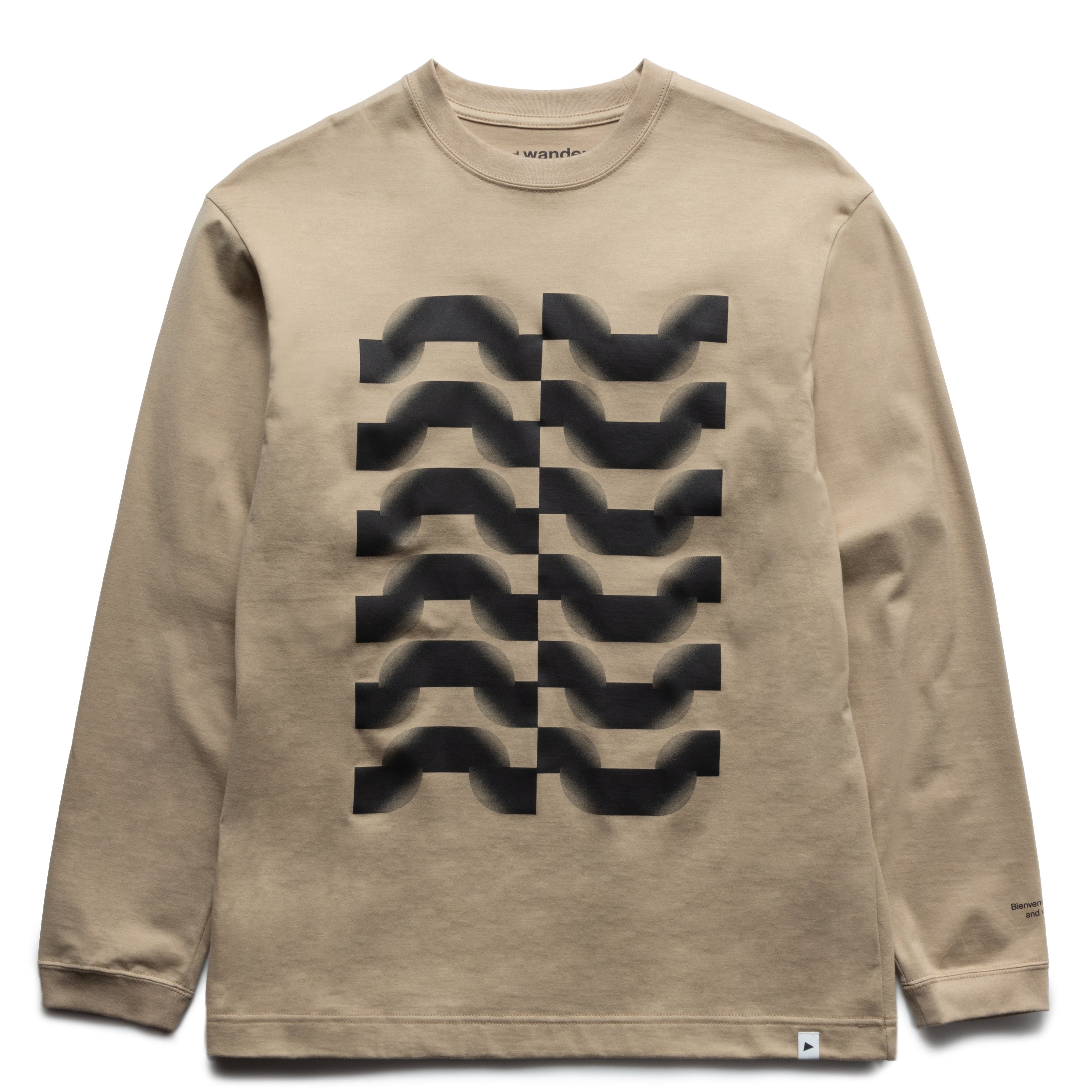 and wander T-Shirts UP DOWN GRAPHIC L/S TEE
