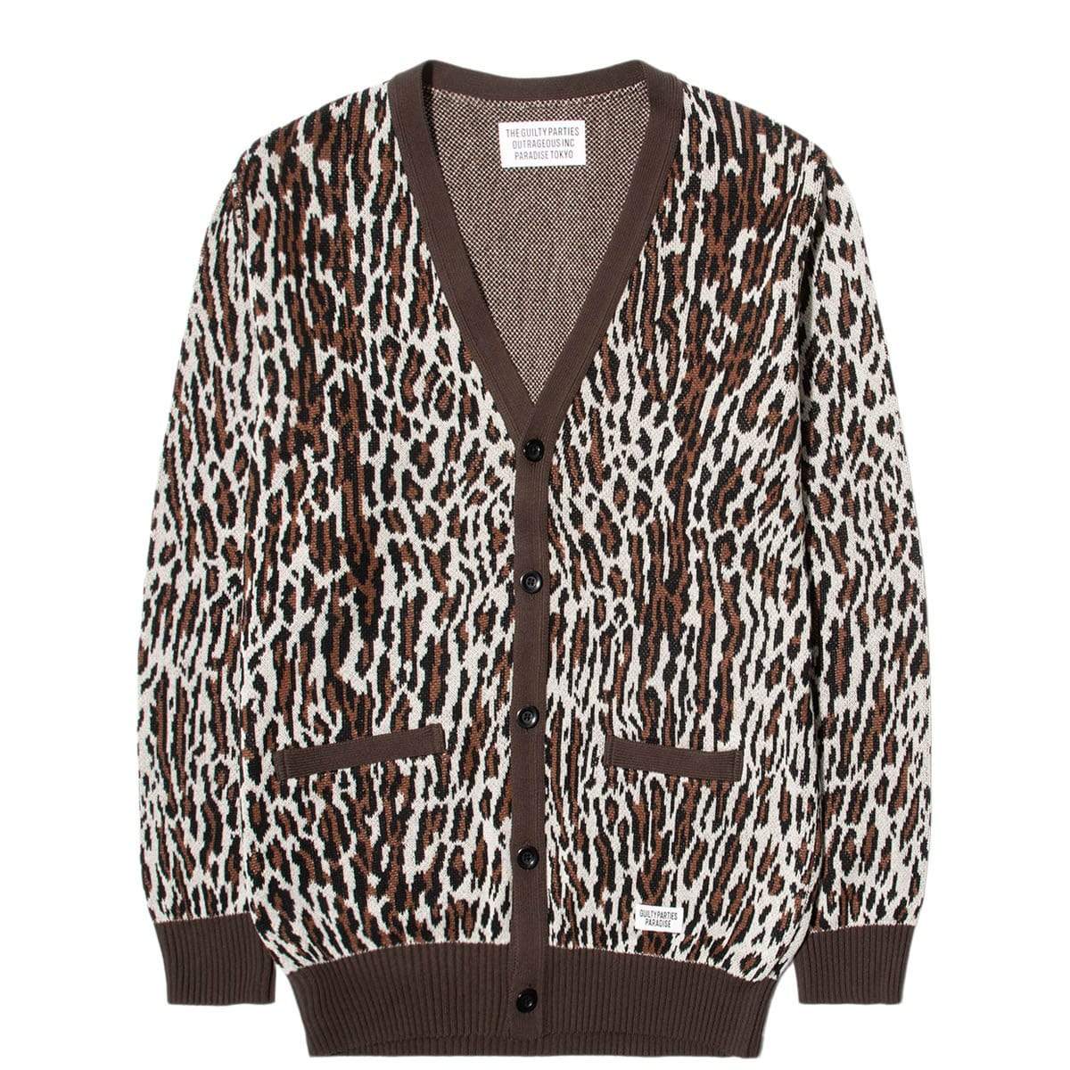 LEOPARD JACQUARD CARDIGAN White