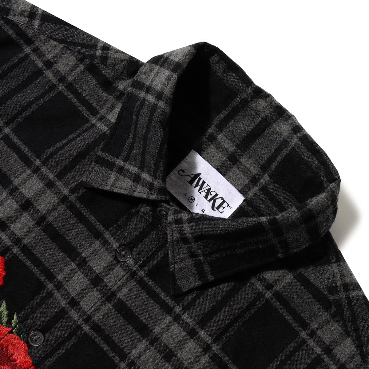 Awake NY Shirts EMBROIDERED ROSE FLANNEL