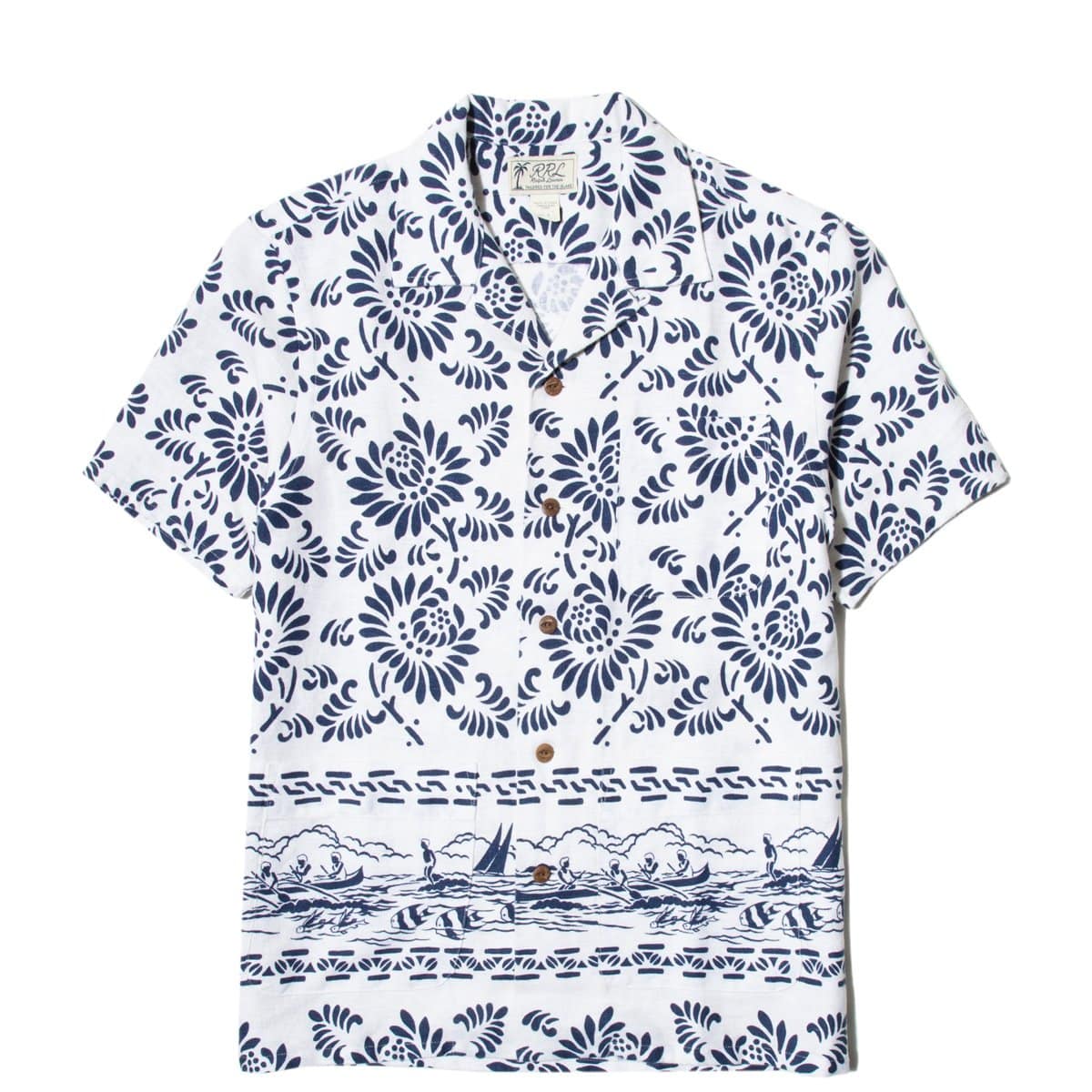 RRL Shirts WAYNE PRINT LINEN  CAMP SHIRT