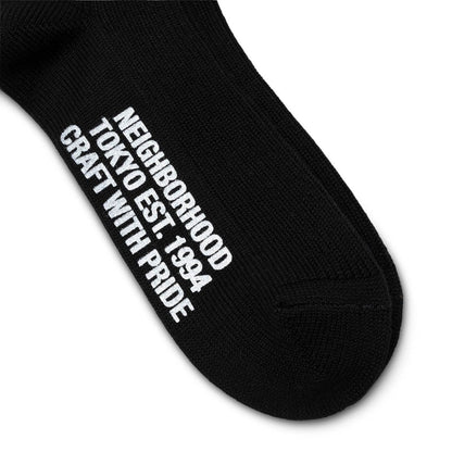 Neighborhood Socks BLACK / O/S RIB LINE / CA-SOCKS