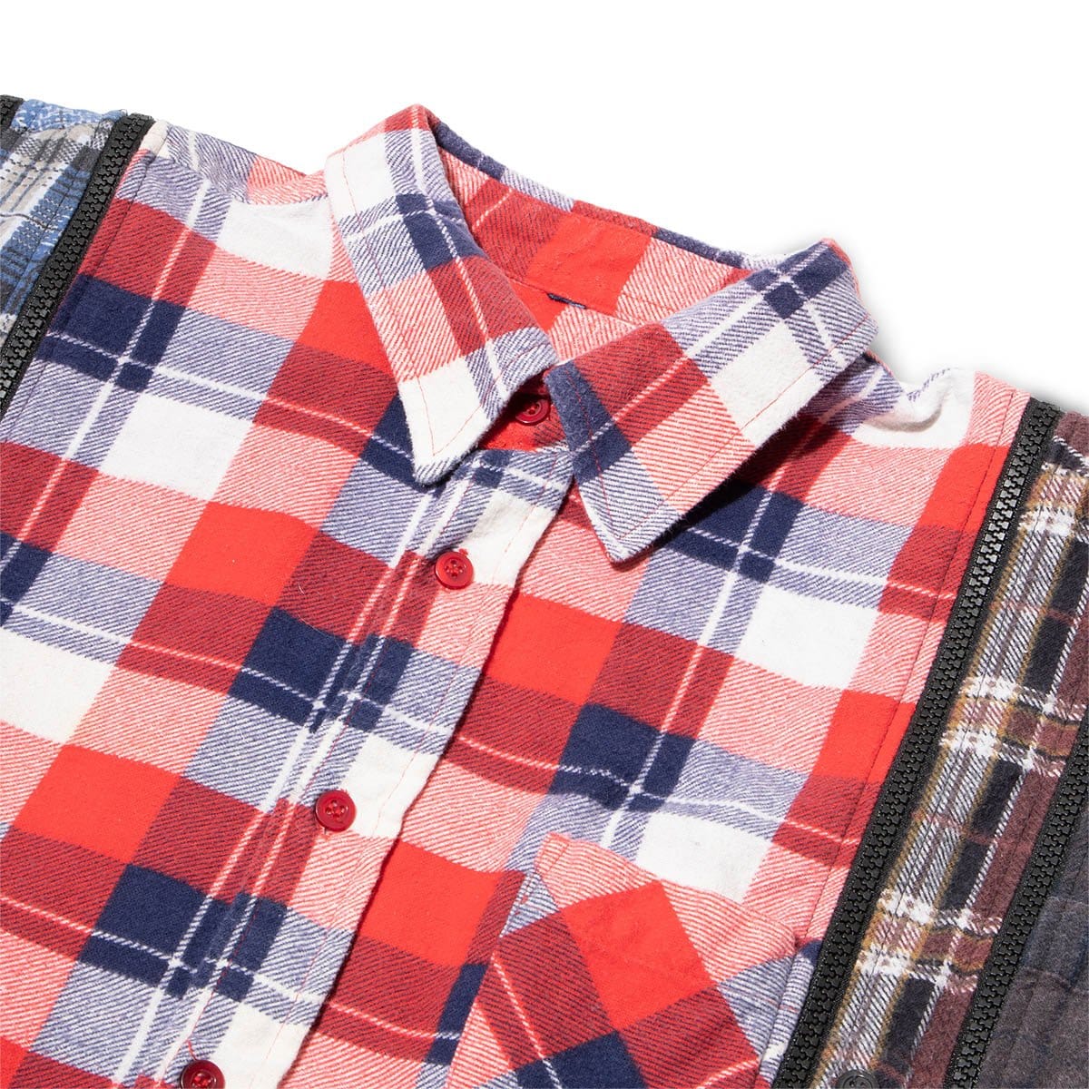 Needles Shirts ASSORTED / O/S 7 CUTS ZIPPED WIDE FLANNEL SHIRT SS21 26