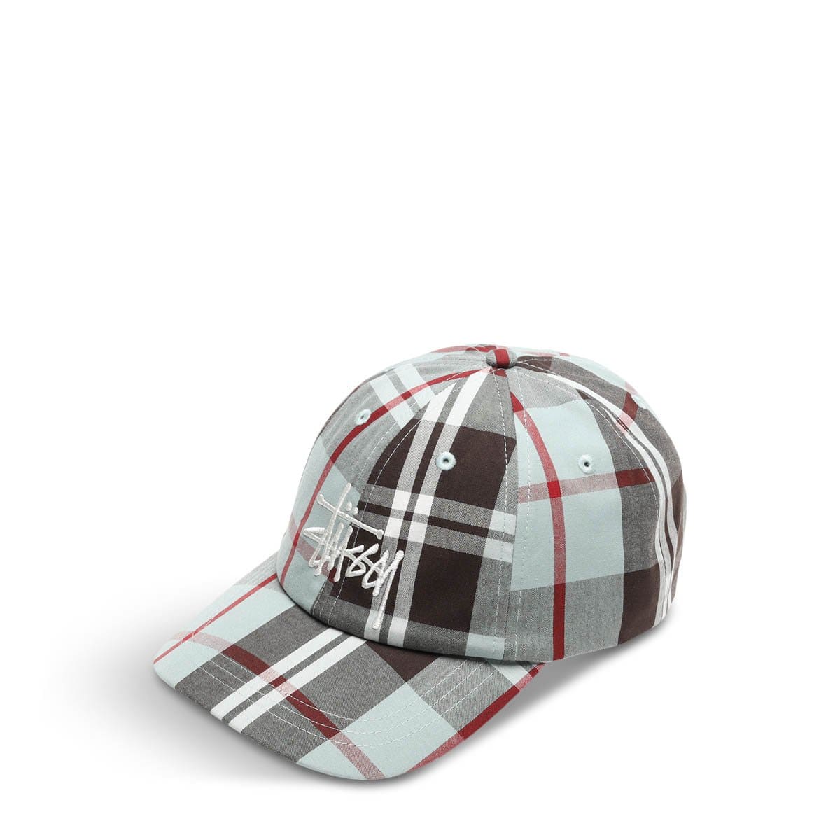 Stüssy Headwear MINT / O/S BIG LOGO MADRAS PLAID LOW PRO