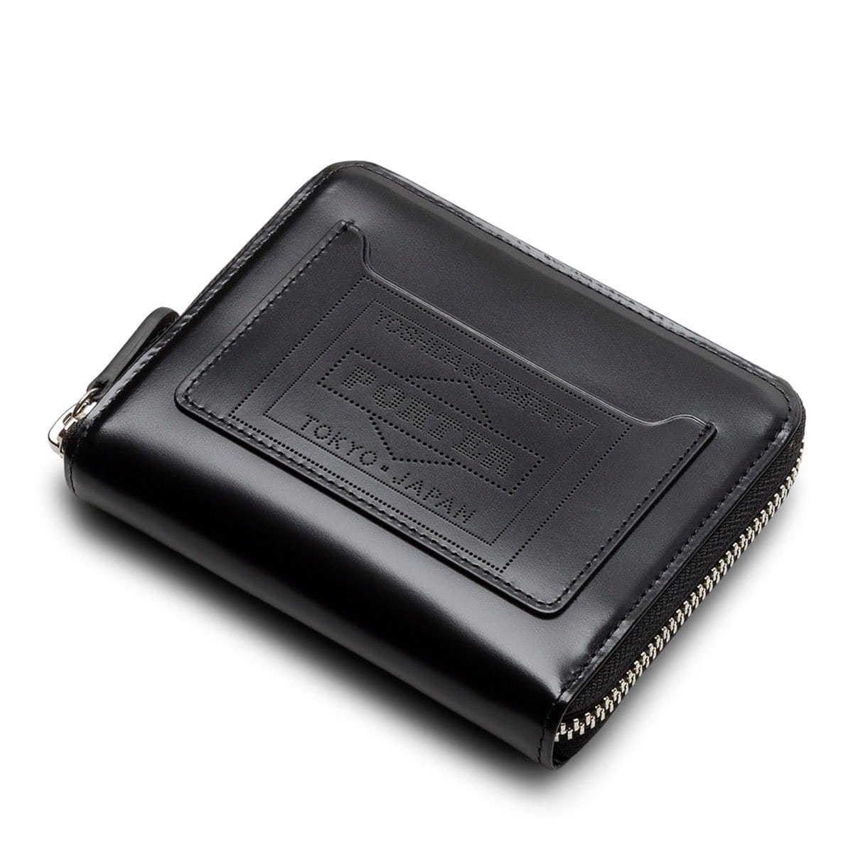 STAND FOLDED ZIP WALLET Black