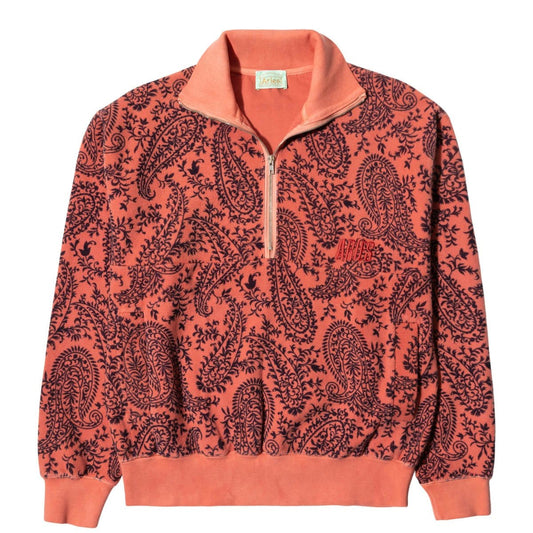 Aries Outerwear PAISLEY REVERSE FLEECE HALF ZIP