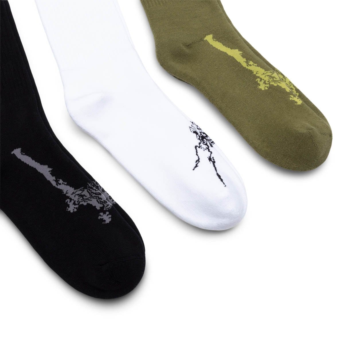 Maharishi Socks BLACK/OLIVE/WHITE / O/S MILTYPE SPORT SOCK 3 PACK