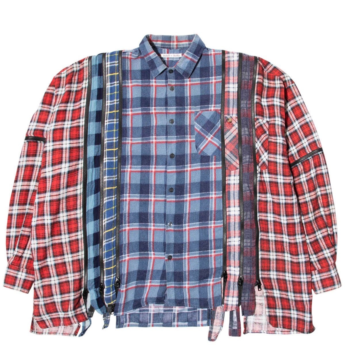 Needles Shirts ASSORTED / O/S 7 CUTS ZIPPED WIDE FLANNEL SHIRT SS21 25