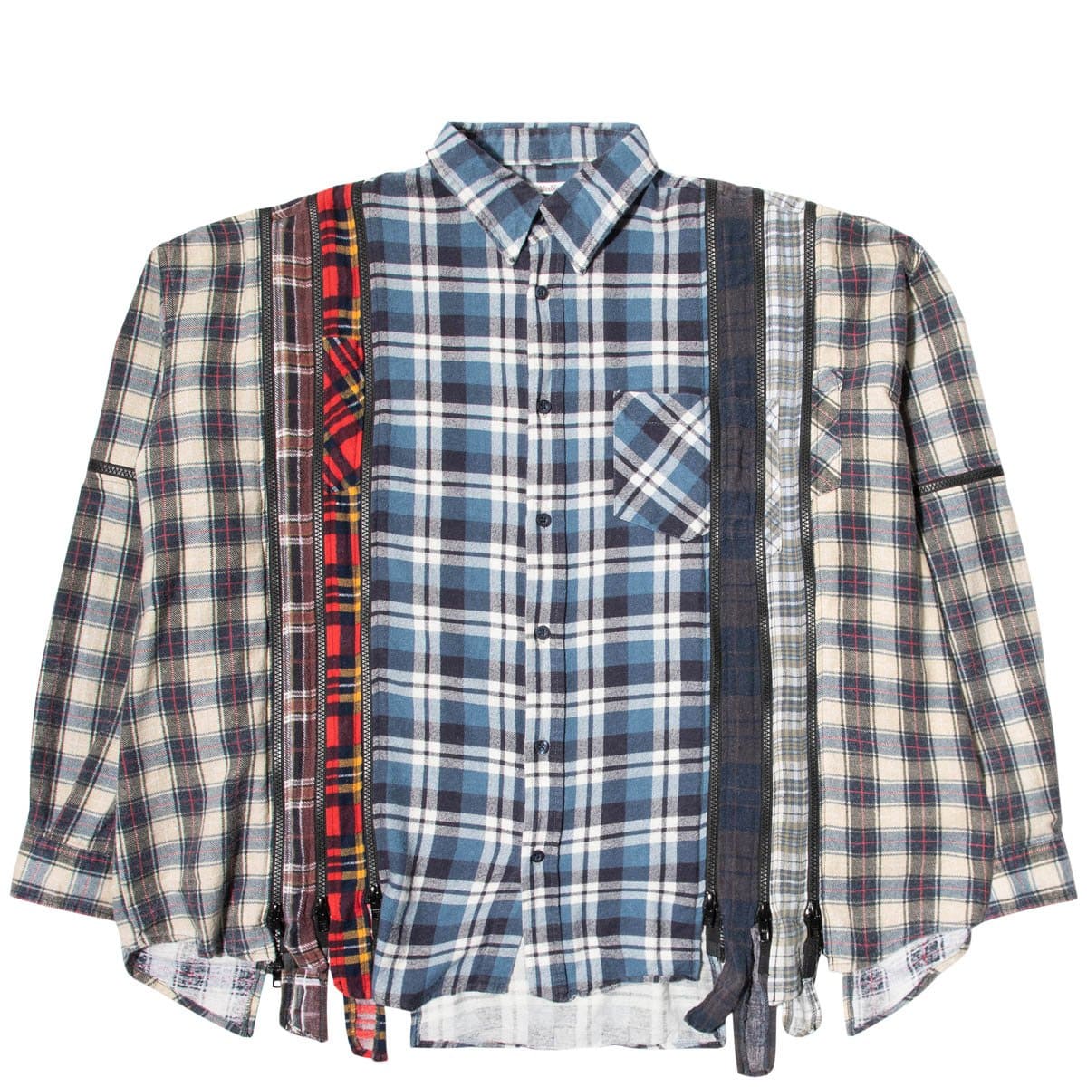 Needles Shirts ASSORTED / O/S 7 CUTS ZIPPED WIDE FLANNEL SHIRT SS21 15