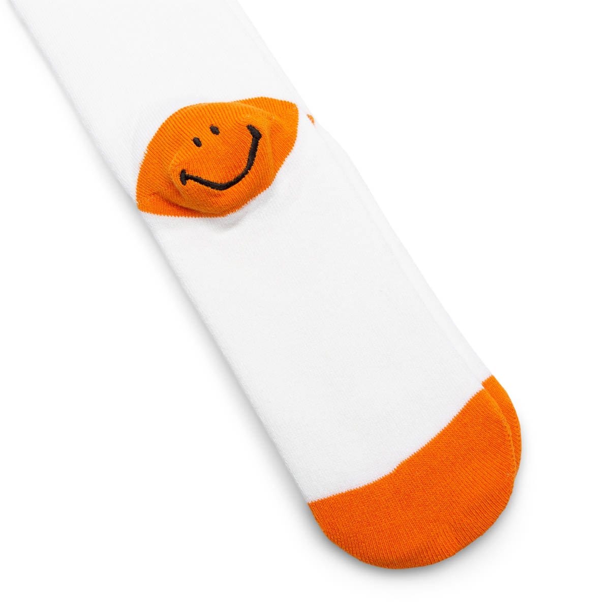 Kapital Socks WHITE/ORANGE / O/S 144 YARNS HEEL SMILIE EMBROIDERED SKATERS KNEE-HIGH SOCKS