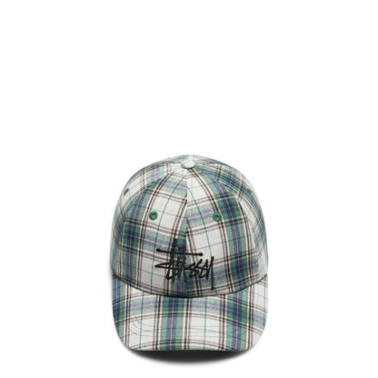 Stüssy Headwear GREEN / OS MADRAS PLAID BIG LOGO LOW PRO