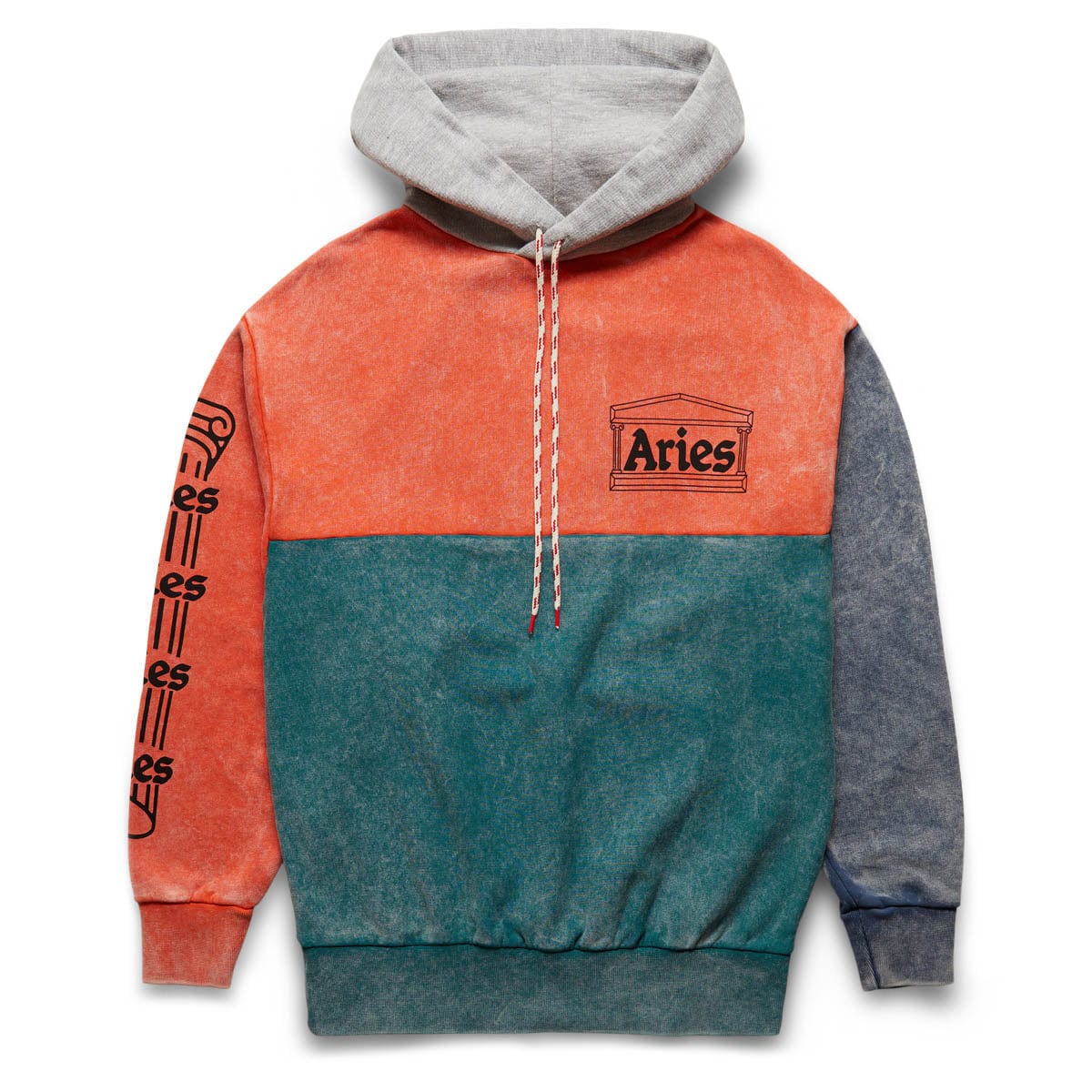 Aries Hoodies & Sweatshirts OD COLOUR BLOCK TEMPLE HOODIE