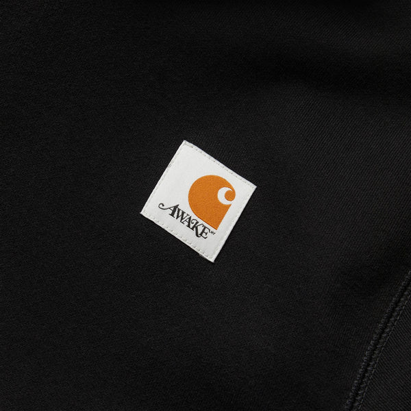 X CARHARTT WIP PRINTED HOODIE BLACK | Bodega