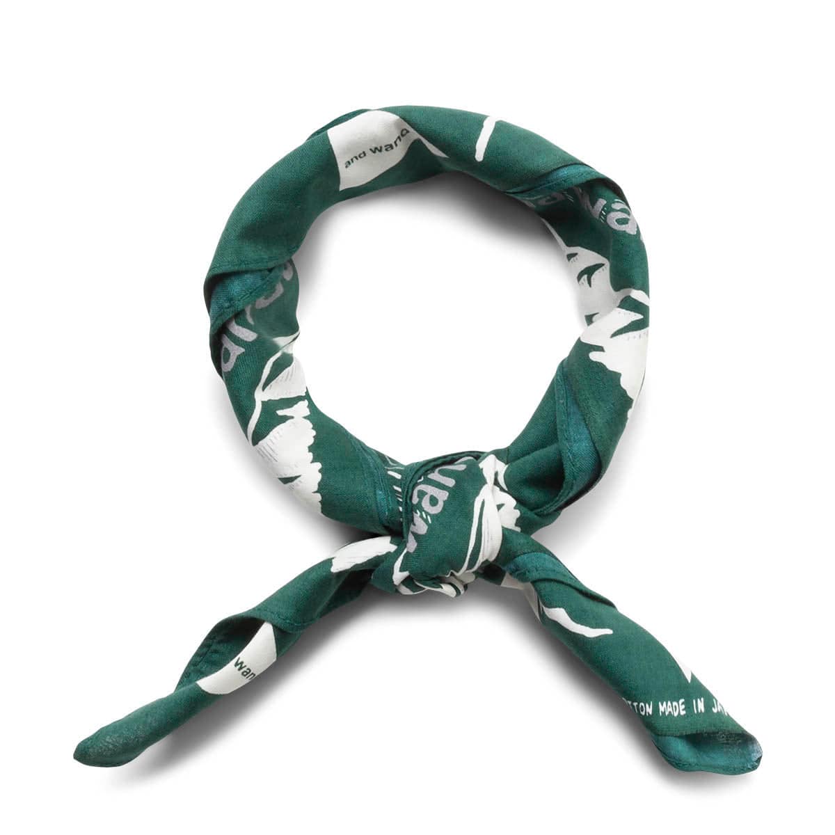 and wander Odds & Ends GREEN / O/S REFLECTIVE WORDS BANDANA